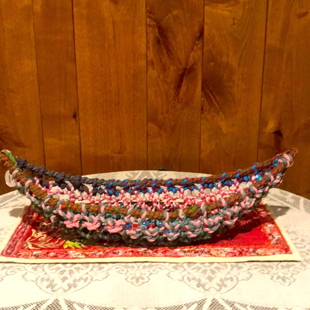 NWT Handcrafted Woven 20” Tray Heavy Duty